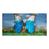 Butterfly - Morpho - I hate it when the colours ru Photo Card Template