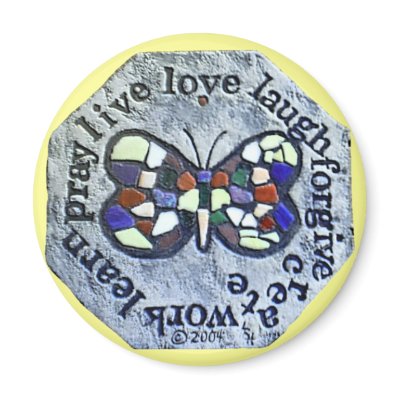 Butterfly Mosaic Magnet Word to Live By by skywatcher
