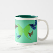 Butterfly & Moth Aqua Mug