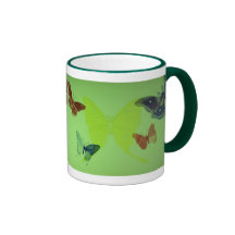 Butterfly & Moth Lime Ringer Mug