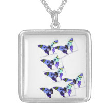 Butterfly Multicoloured Image Pendant.