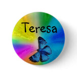butterfly name badge pin