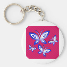 Butterfly Nature Fly Design Pink Style Fashion Fam Key Chain
