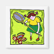Butterfly Net Fridge Magnet