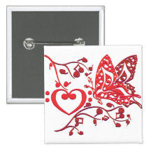 Butterfly_Notes Pinback Buttons