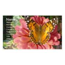Butterfly on a Pink Zinnia Business Card