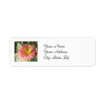 Butterfly on a Pink Zinnia Custom Return Address Labels