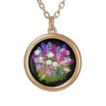 Butterfly on English Garden Flowers Necklace