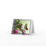 Butterfly on Flowers Note Card
