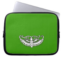 Butterfly on Green Laptop Computer Sleeves