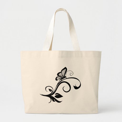 Butterfly On Leafy Vine Bags