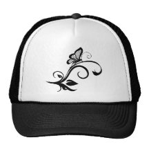 Butterfly On Leafy Vine Hat