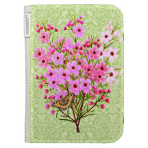 Butterfly on Pink Waxflowers Kindle Case