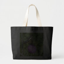 butterfly on purple thistle bag