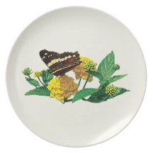 Butterfly on Yellow Lantana Plate