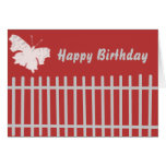Butterfly over fence birth greeting greeting cards