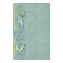 Butterfly Pastel Floral Personalized Stationery