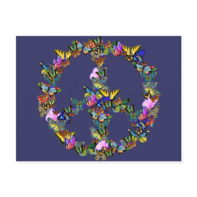 Butterfly Peace Symbol Postcards by orsobear
