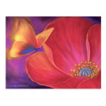 Butterfly Pink Poppy Art - Multi Postcard