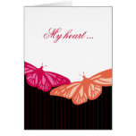 Butterfly Pinstripes Valentine Greeting Card