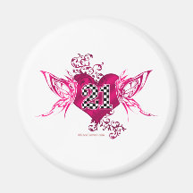 butterfly racing number 21 fridge magnet