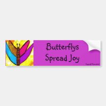 butterfly raven, Butterflys Spread Joy, Copyrig... Bumper Sticker