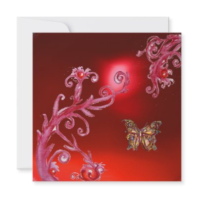 BUTTERFLY  RED RUBY bright pink, by bulgan_lumini