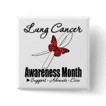 Butterfly Ribbon - Lung Cancer Awareness Month Button