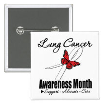 Butterfly Ribbon - Lung Cancer Awareness Month Button