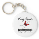 Butterfly Ribbon - Lung Cancer Awareness Month Keychains