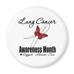 Butterfly Ribbon - Lung Cancer Awareness Month Refrigerator Magnet