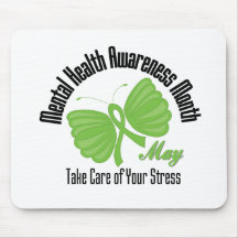 Butterfly Ribbon Mental Health Awareness Month Mousepad