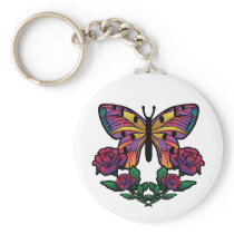 Butterfly Rose Keychain