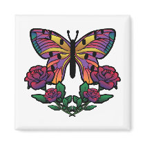 Butterfly Rose Magnet