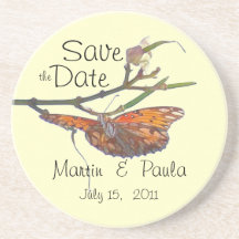 Butterfly Save the Date Coaster