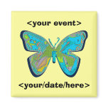 butterfly save the date magnet