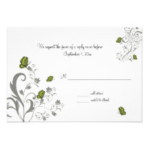 Butterfly Scroll Wedding Response Card Announcements
