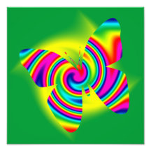 Butterfly Shaped Rainbow Twirl Art Photo