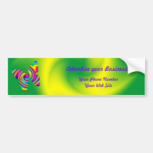 Butterfly Shaped Rainbow Twirl Bumper Stickers