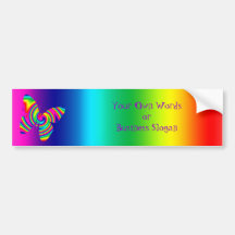 Butterfly Shaped Rainbow Twirl Bumper Stickers