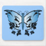 Butterfly Skull - Blue Mousepads