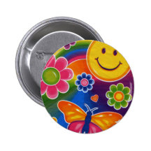 Butterfly Smiley Face Pins