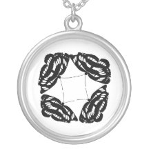 Butterfly Square Black and White Necklace