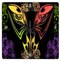 Butterfly Square Wall Clock