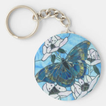 Butterfly stained glass keychain