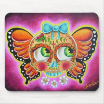Butterfly sugar skull mousepad
