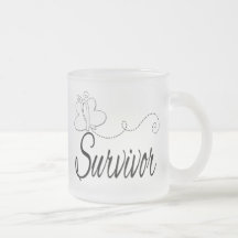 Butterfly Survivor Ribbon Lung Cancer Coffee Mugs