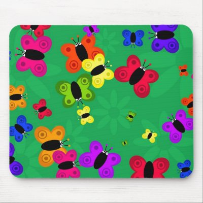 Butterfly Swarm Mouse Pads by prawny