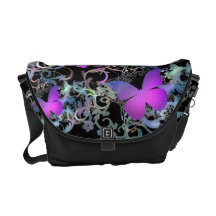 Butterfly Swirl Messenger Bags