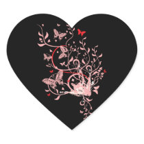 Butterfly Swirl Heart Sticker